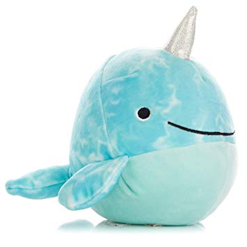Indigo The Narwhal - Small Round Huggables - Stuffed Animal Plush 5 Inches