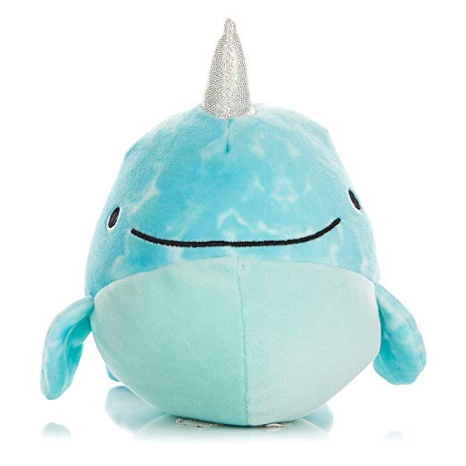 Indigo The Narwhal - Small Round Huggables - Stuffed Animal Plush 5 Inches